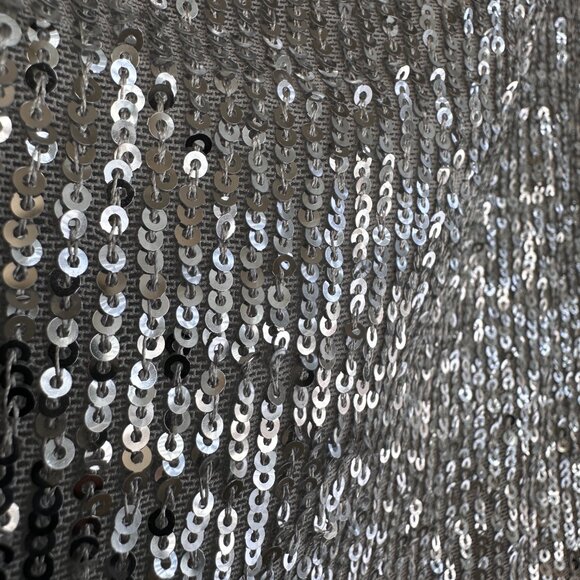 Express Silver Sequin Mini Skirt Sz XL - Picture 2 of 10